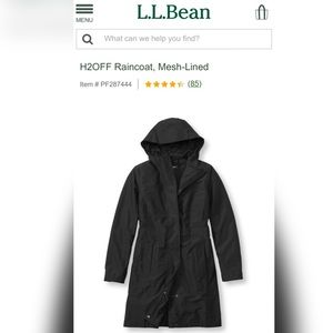 L.L. Bean H2OFF Rain Coat